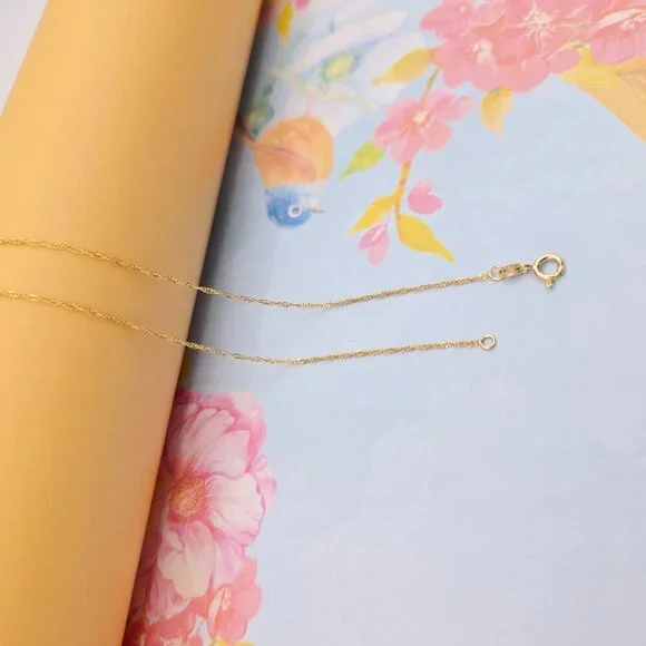 Dainty Rose Gold Twisted Rope Chain Necklace, 24 Inch, Gold Plated, XPNL0108 - Picture 9 of 12